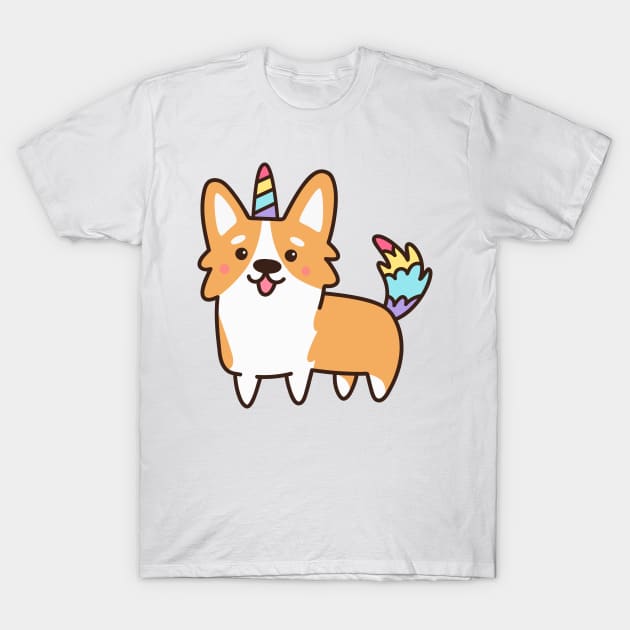 Kawaii Corgi Unicorn T-Shirt by Viaire